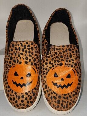 Unbranded Size 38 Eu, 7-7.5 US Leopard Print Slip-On Sneakers in Tan & Black